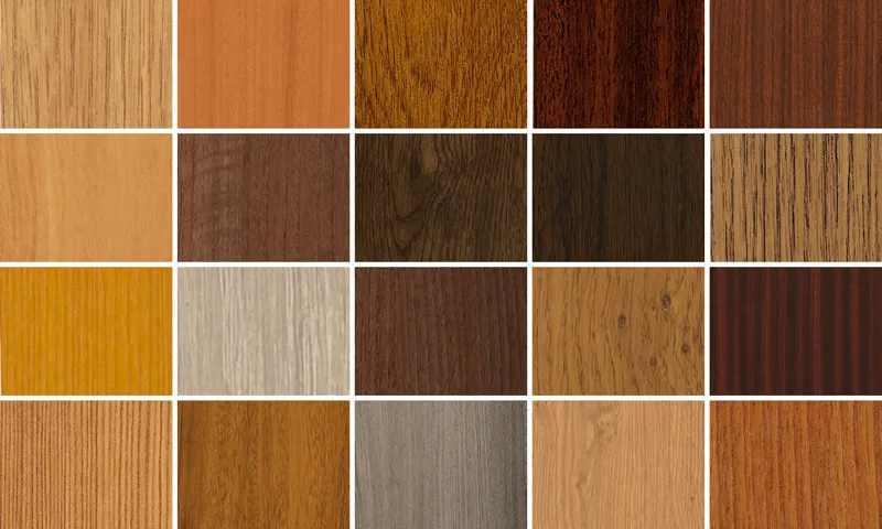Swatches of Schueco woodgrain foil finishes for uPVC windows